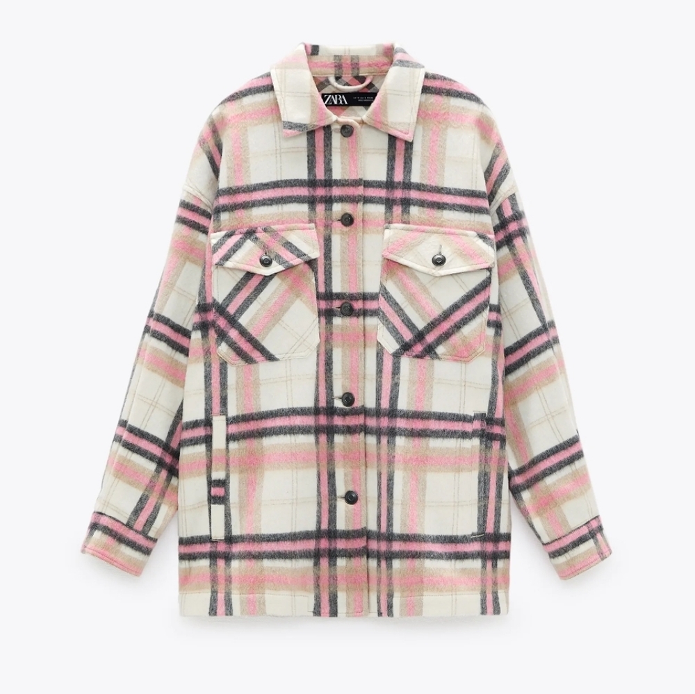 Zara wool plaid Overshirt